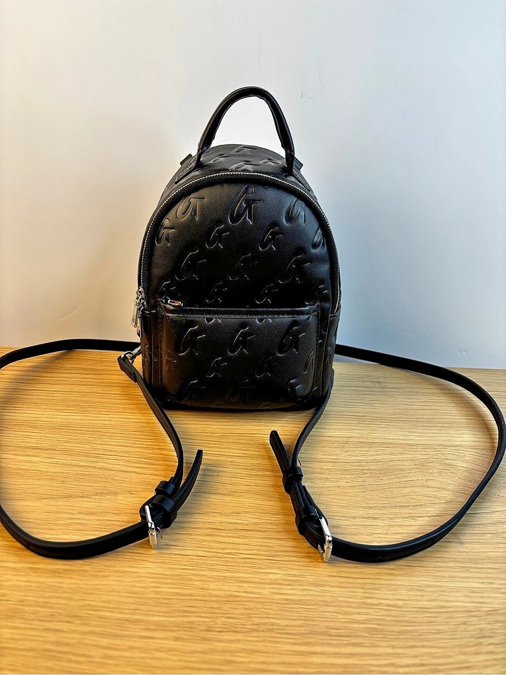 Glam-Aholic Lifestyle Mini Monogram Backpack by Mia Ray High Quality Black Faux